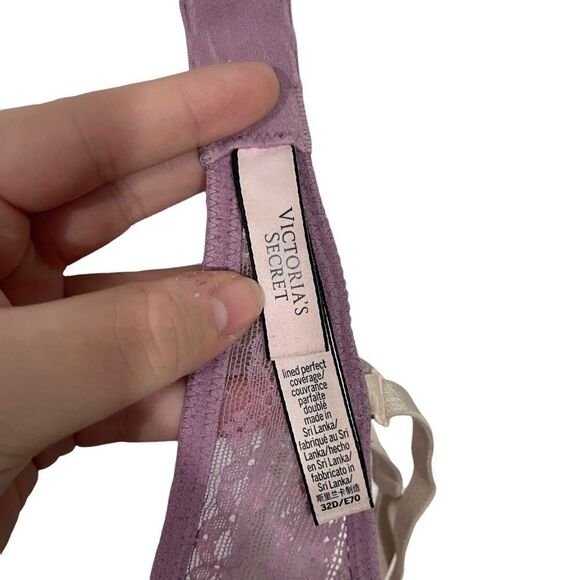 Victoria’s Secret 32D Mauve Lace Perfect Coverage Bra - Picture 3 of 3